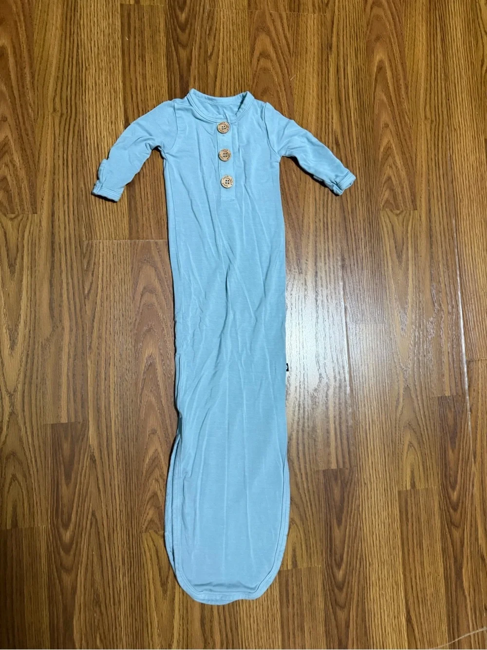 Kyte Baby Knotted Bamboo Gown Blue Coming Home Easy Access Newborn